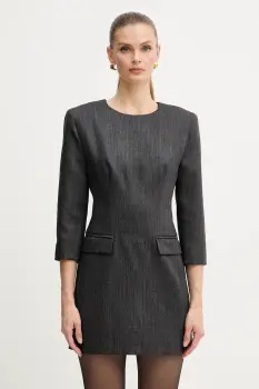 Marella rochie din lana culoarea gri, mini, evazati, 2523226112200 imagine