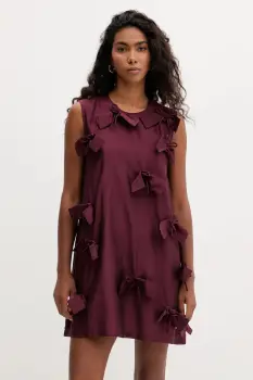 Marella rochie din matase culoarea bordo, mini, evazati, 2523226191200 imagine