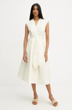 Marella rochie OSSOLA culoarea bej, midi, evazati, 2513221172200 imagine