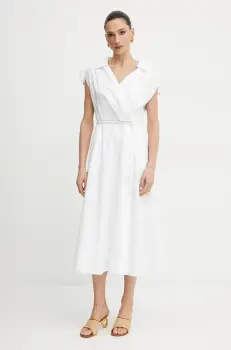 Marella rochie RIVERA culoarea alb, midi, evazati, 2513221052200 imagine