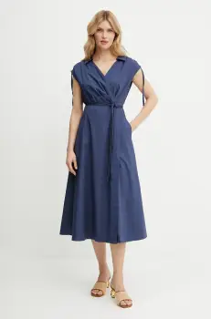 Marella rochie RIVERA culoarea bleumarin, midi, evazati, 2513221052200 imagine