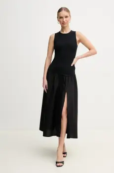 Marella rochie YACTH culoarea negru, midi, evazati, 2513321012200 imagine