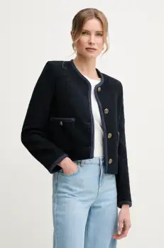 Marella sacou AFONA culoarea albastru marin, desfacut, neted, 2513041054200 imagine