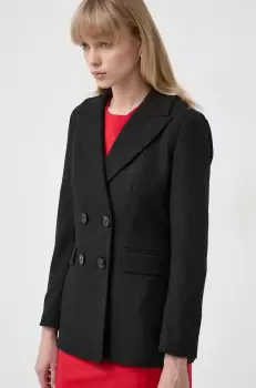 Marella sacou culoarea negru, cu doua randuri de nasturi, neted imagine