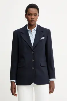 Marella sacou din lana culoarea bleumarin, un singur rand de nasturi, uni, 2523046144200 imagine