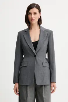 Marella sacou din lana culoarea gri, un singur rand de nasturi, uni, 2523046014200 imagine