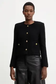 Marella sacou din lana culoarea negru, un singur rand de nasturi, uni, 2523046114200 imagine