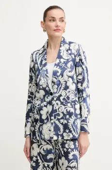 Marella sacou Emme by Marella culoarea albastru marin, un singur rand de nasturi, cu imprimeu, 2515041181200 imagine