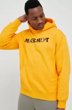 Marmot bluza barbati, culoarea portocaliu, cu gluga, cu imprimeu imagine
