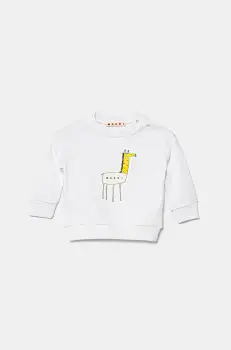 Marni hanorac de bumbac pentru bebelusi MS304B SWEAT-SHIRT culoarea alb, cu imprimeu, M01405 imagine