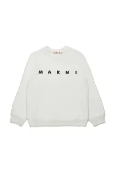 Marni hanorac de bumbac pentru copii MS340U SWEAT-SHIRT culoarea bej, cu imprimeu, M01612 imagine