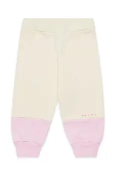 Marni pantaloni de trening din bumbac pentru bebelusi MP174B TROUSERS culoarea roz, uni, M01390 imagine
