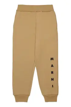 Marni pantaloni de trening pentru copii MP72U TROUSERS culoarea bej, cu imprimeu, M01218 imagine