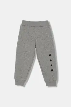 Marni pantaloni de trening pentru copii MP72U TROUSERS culoarea gri, cu imprimeu, M01218 imagine