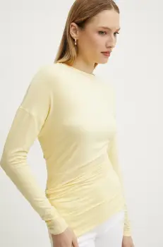 MAX&Co. bluza femei, culoarea galben, neted, 2516941012200 imagine