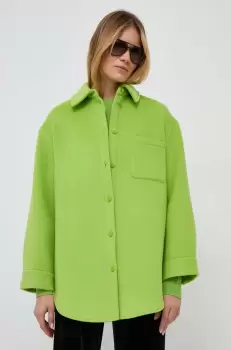 MAX&Co. geaca cu aspect de camasa x Anna Dello Russo culoarea verde, de tranzitie, oversize imagine