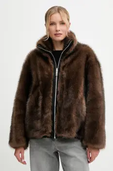 MAX&Co. geaca cu doua fete culoarea maro, de tranzitie, oversize, 2526086014200 imagine