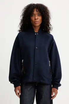 MAX&Co. geaca de lana culoarea bleumarin, de tranzitie, oversize, 2526086013200 imagine