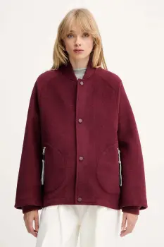 MAX&Co. geaca de lana culoarea bordo, de tranzitie, oversize, 2526086013200 imagine