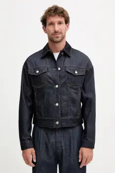 MAX&Co. geaca jeans culoarea bleumarin, de tranzitie, oversize, 2528046012200 imagine