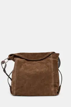 MAX&Co. geanta de mana din piele intoarsa culoarea maro, 2526516066200 imagine