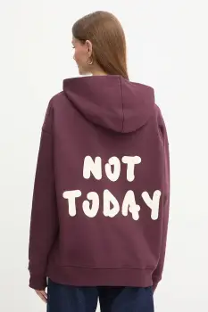 MAX&Co. hanorac de bumbac culoarea violet, cu gluga, uni, 2528926022200 imagine