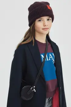 MAX&Co. hanorac de bumbac pentru copii MAXS3F SWEAT-SHIRT culoarea bordo, cu imprimeu, MX0037 imagine