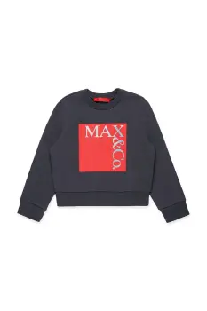 MAX&Co. hanorac de bumbac pentru copii MAXS3F SWEAT-SHIRT culoarea gri, cu imprimeu, MX0037 imagine