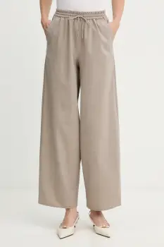 MAX&Co. pantaloni cu lana culoarea bej, lat, high waist, 2528136015200 imagine