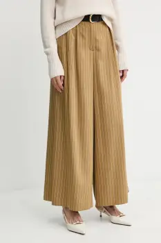 MAX&Co. pantaloni culoarea verde, lat, high waist, 2526136071200 imagine