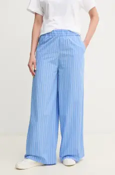 MAX&Co. pantaloni de bumbac femei, lat, high waist, 2516131094200 imagine