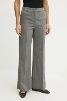 MAX&Co. pantaloni de lana femei, culoarea gri, lat, high waist, 2516131032200 imagine