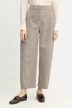 MAX&Co. pantaloni din lana culoarea bej, drept, high waist, 2526136023200 imagine