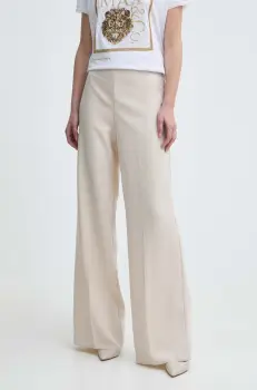 MAX&Co. pantaloni femei, culoarea bej, drept, high waist, 2418131034200 2418130000000 imagine