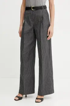 MAX&Co. pantaloni femei, culoarea gri, drept, high waist, 2516131064200 imagine