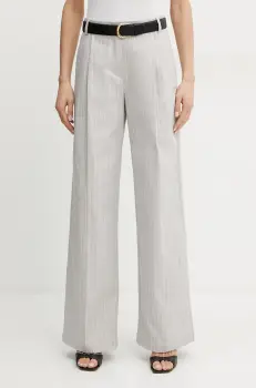 MAX&Co. pantaloni femei, culoarea gri, drept, high waist, 2516131064200 imagine
