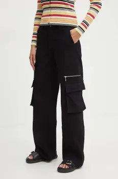 MAX&Co. pantaloni femei, culoarea negru, drept, high waist, 2426136021200 imagine