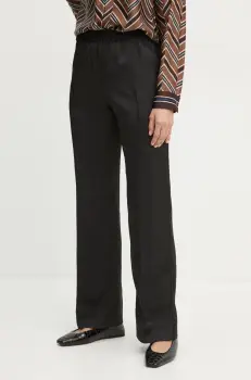 MAX&Co. pantaloni femei, culoarea negru, drept, high waist, 2426136043200 imagine