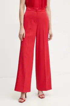 MAX&Co. pantaloni femei, culoarea rosu, lat, high waist, 2516131041200 imagine