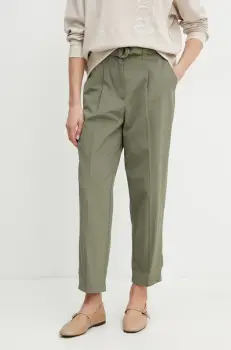MAX&Co. pantaloni femei, culoarea verde, fason tigareta, high waist, 2516131043200 imagine