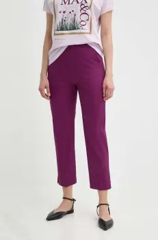 MAX&Co. pantaloni femei, culoarea violet, fason tigareta, high waist, 2416131054200 2416130000000 imagine
