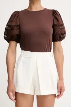 Max&Co. pantaloni scurti pentru femei, din bumbac cu elastan MCOMAESTRO imagine