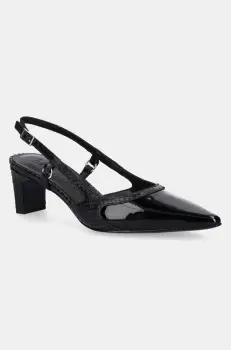 MAX&Co. pantofi de piele culoarea negru, cu toc drept, cu toc deschis imagine