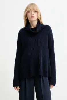 MAX&Co. pulover de casmir culoarea bleumarin, light, cu guler, 2528366044200 imagine
