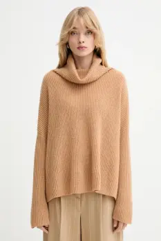 MAX&Co. pulover de casmir culoarea maro, light, cu guler, 2528366044200 imagine