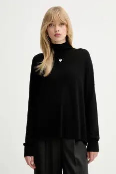 MAX&Co. pulover de lana culoarea negru, light, cu guler, 2528366024200 imagine