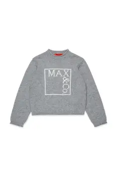 MAX&Co. pulover de lana pentru copii MAXK21F KNITWEAR culoarea gri, MX0233 imagine