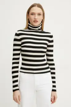 MAX&Co. pulover femei, culoarea bej, light, cu guler, 2518361054200 imagine