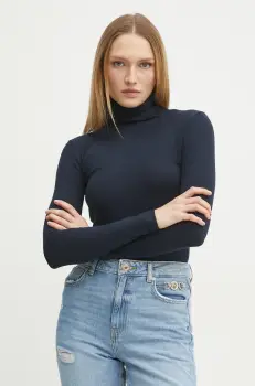 MAX&Co. pulover femei, culoarea bleumarin, light, cu guler, 2518361054200 imagine