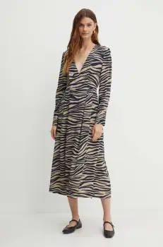 MAX&Co. rochie culoarea bej, midi, evazati, 2416221023200 imagine